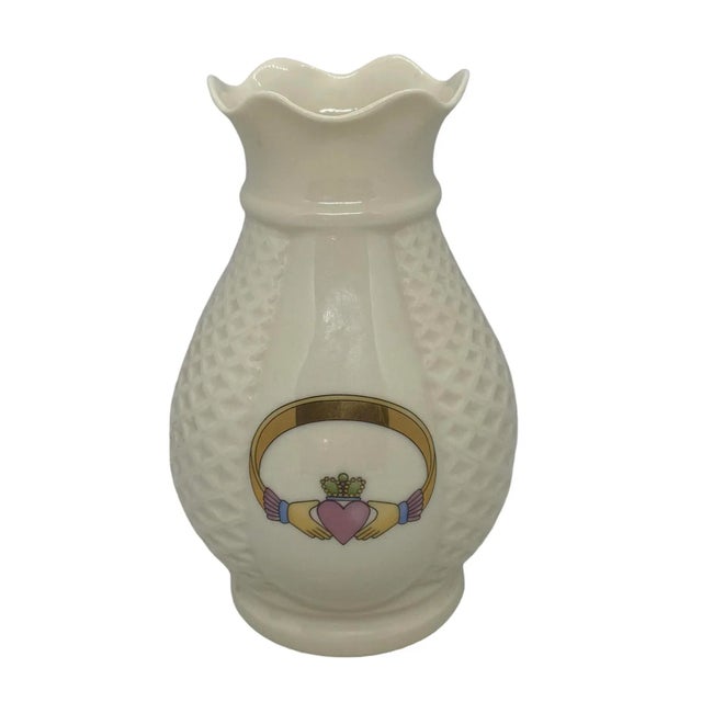 Vintage Donegal Parian China Claddagh Ring 7” Vase Ireland. A Timeless Irish Treasure made in 2000. Indulge in the rich...