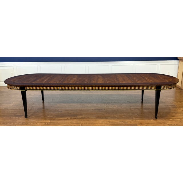 English Century Traditional Regency Style Oval Mahogany Dining Table For Sale - Image 3 of 18
