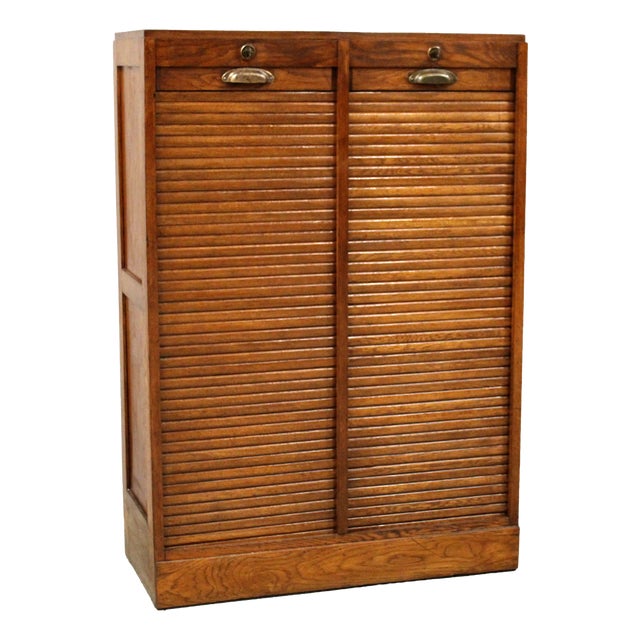 Vintage Filing Cabinet in Oak, 1930s For Sale