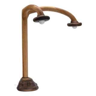 Walnut and Red Oak Floor Lamp by Alexander Knysch For Sale