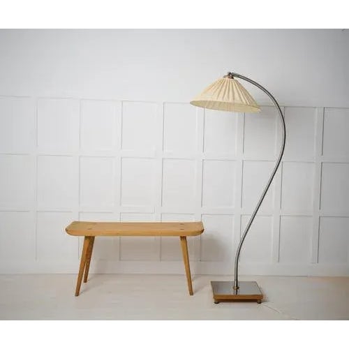 Vintage Swedish Floor Lamp in Polished Steel, 1930s For Sale - Image 3 of 8