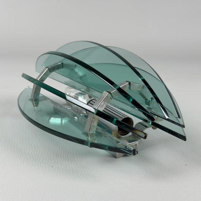 Metal Vintage Wall Lamps in Smoked Glass from Veca, 1970s, Set of 2 For Sale - Image 7 of 14