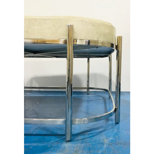 Modern Gray and Ivory Resin Cocktail Table For Sale - Image 4 of 5