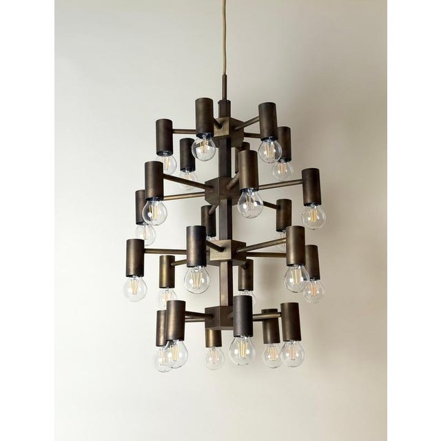 Mid-Century Brass 24-Light Chandelier attributed to Gotthold Schönwandt, Germany, 1960s For Sale - Image 12 of 18