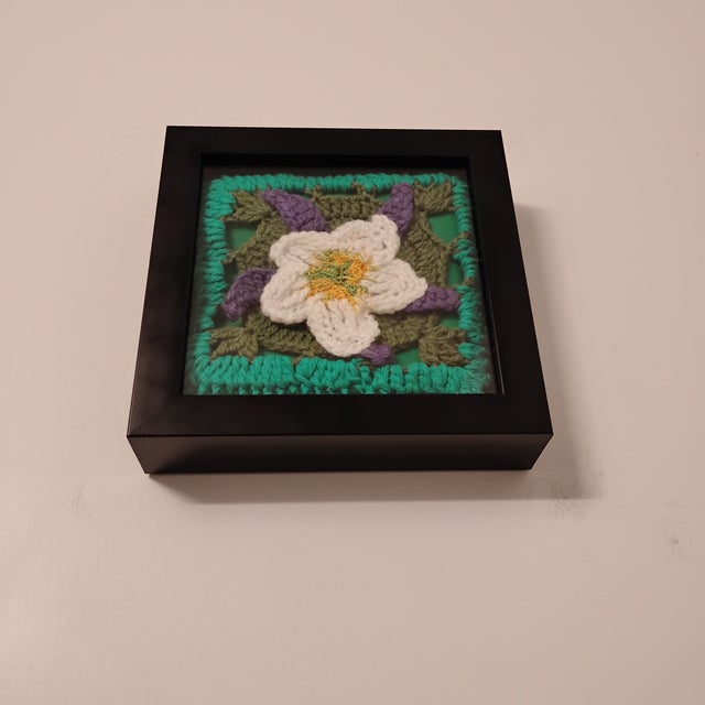 Contemporary Colorado Columbine State Flower Fiber Art For Sale - Image 3 of 12