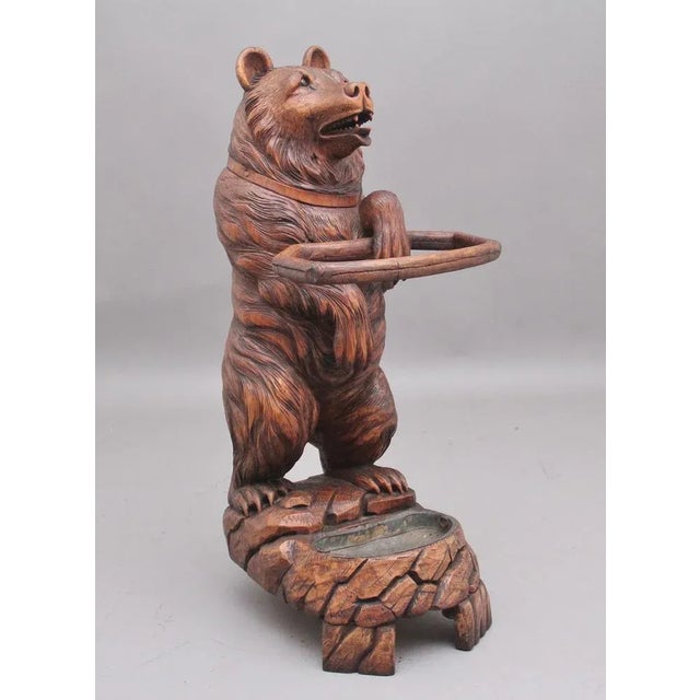 19th-Century Black Forest Bear Stick Stand For Sale - Image 13 of 13