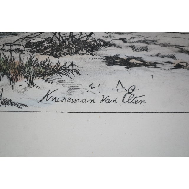 Antique Hendrik Dirk Kruseman Van Elten Winter Evening Snowy Landscape Etching For Sale - Image 4 of 13