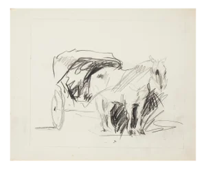 Horse - China Ink Drawing - Mid 20th Century 1950s
