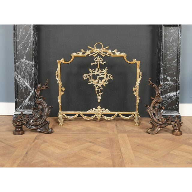 Pair Bronze and Iron, Fireplace Decorations For Sale - Image 6 of 7
