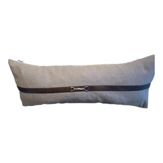Herringbone Buckle Detailed Lumbar Pillow For Sale