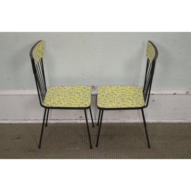 Mid Century Modern Wrought Iron Formica Childs Table And 2 Chair Kitchen Set