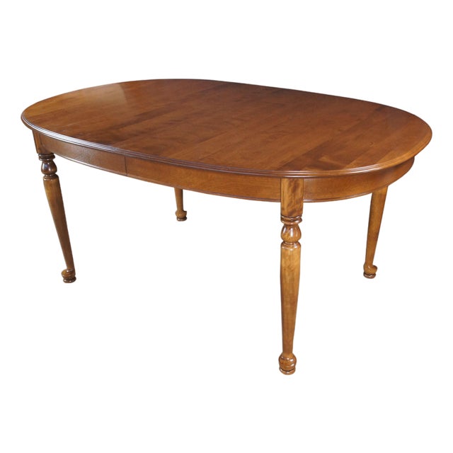 Ethan Allen Heirloom Colonial Early American Maple Spoonfoot Oval Dining Table For Sale