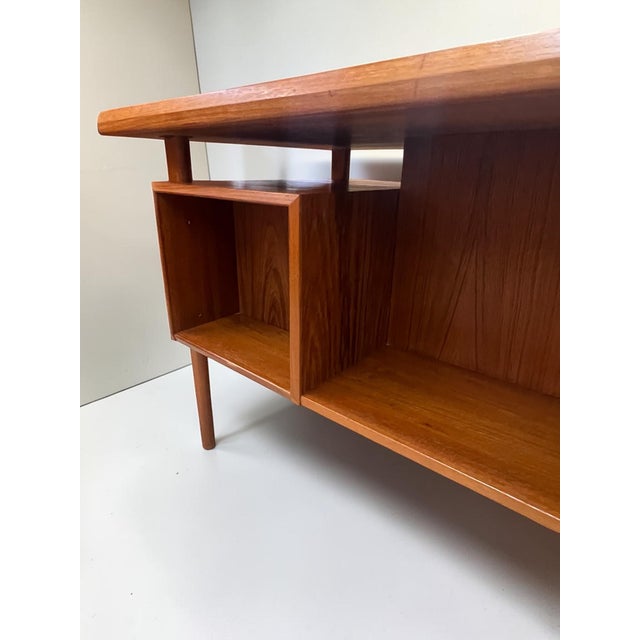 Wood Vintage Danish Teak Executive Desk by Peter Løvig Nielsen, 1973 For Sale - Image 7 of 18