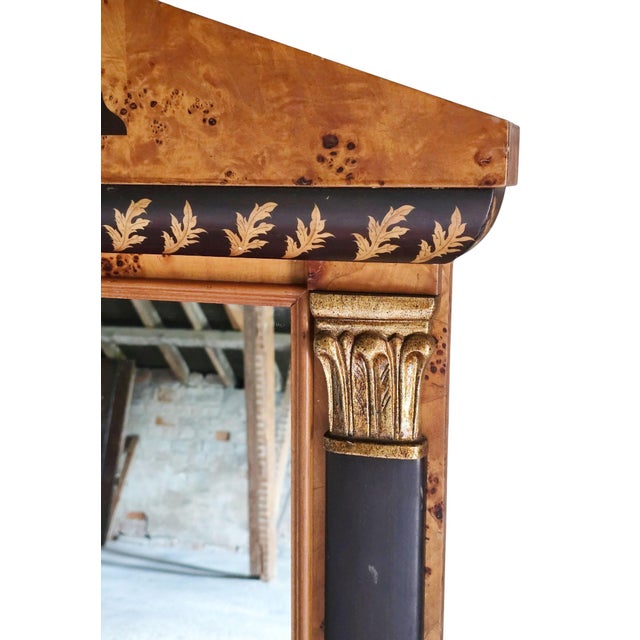 Vintage Clasical Gilt Yew and Ebonised Overmantle Mirror, 1990s For Sale - Image 4 of 10