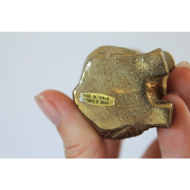 Vintage Brass Elephant Figurines For Sale - Image 9 of 9