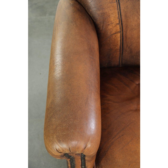 Animal Skin Club Chair in Sheepskin Leather For Sale - Image 7 of 14