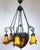 French Wrought Iron Glass Chandelier, 1990s, in Very Good conditions. Designed 1990 to 1999 This piece has an attribution...