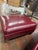 Traditional Vintage Burgundy Leather Club Chair With Matching Ottoman For Sale - Image 3 of 6