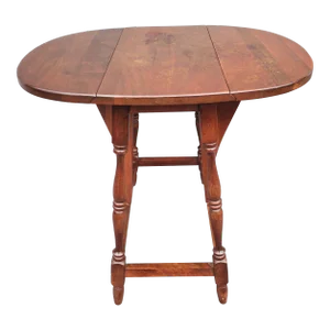 Mid 20th Century Vintage Oak Drop Leaf Side Table