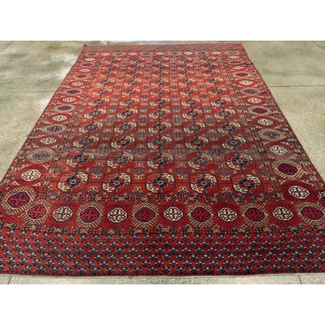Early 20th Century Galerie Shabab Collection Early 20th Century Central Asian Tekke Carpet For Sale - Image 5 of 9