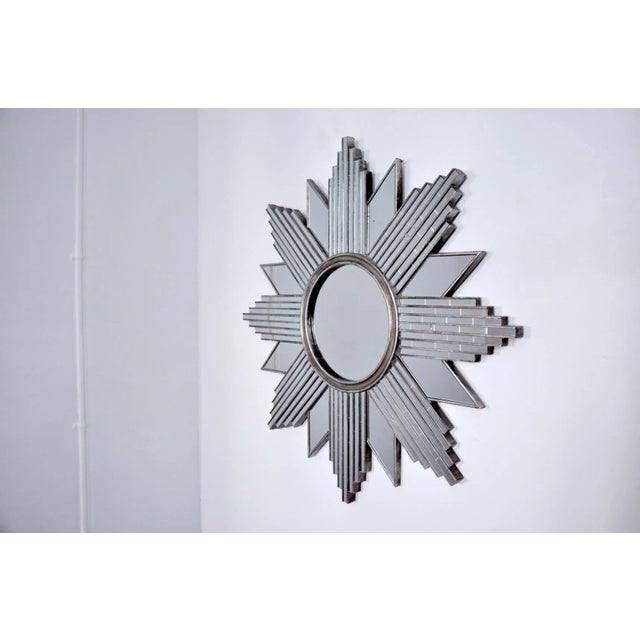 Hollywood Regency French Art Deco Mirror, 1970s For Sale - Image 3 of 7