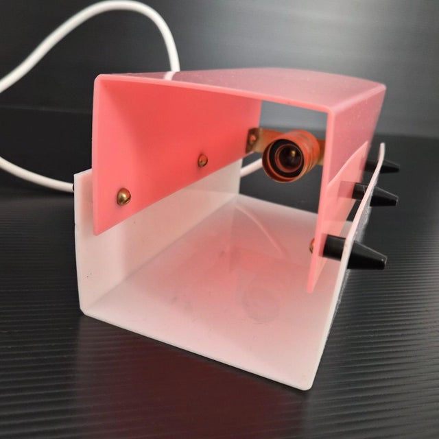 Vintage Pink and White Acrylic Glass Pendants, 1950s, Set of 3 For Sale - Image 6 of 13