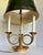 Early 20th Century Brass Bouillotte Lamp With Horn-Form Arms & Adjustable Green Tôle Shade For Sale - Image 12 of 12