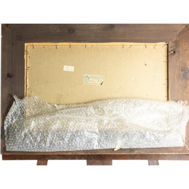 Mello Junior, Cow by River, Portugal, 20th Century, Oil on Wood, Framed For Sale - Image 6 of 7