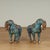 Standout pair of vintage Chinese horses crafted in brass in classic form and hand decorated in a cloisonne enamel...