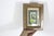 Vintage Miniature Hunting Painting in Persian Khatam Picture Frame With Bone, Wood and Brass Inlay, Table Top Easel Inlaid Photograph Frame For Sale - Image 10 of 12