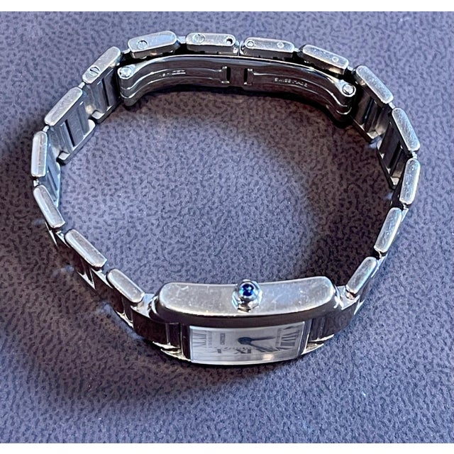 Metal Cartier Tank Francaise 2403 18K White Gold Ladies Watch Pre Loved For Sale - Image 7 of 18