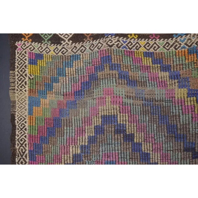 Turkish Colorful Kilim For Sale - Image 8 of 11