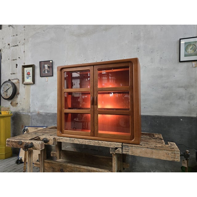 Very Large Display Cabinet in teak by the Dyrlund company in Denmark. Made mostly of solid teak and teak veneered pine,...