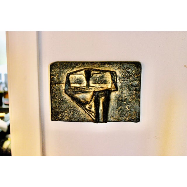 1960s Young Man Crouching by the Sea Plaque in Cast Iron by Kurt Lehmann, 1960s For Sale - Image 5 of 9