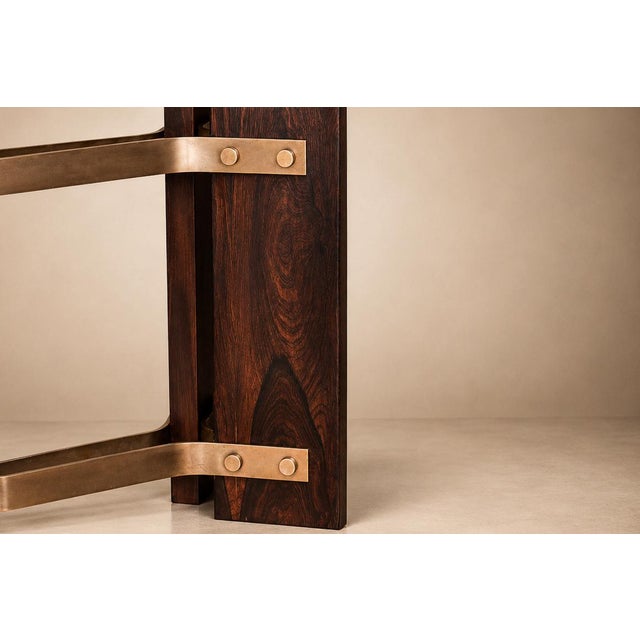 Brazilian Modern Sideboard in Rosewood, Brass & Glass, Novo Rumo, Brazil, 1950s For Sale - Image 9 of 14