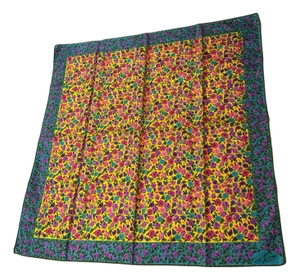 A 1980s Floral Print Silk Scarf by Ken Scott