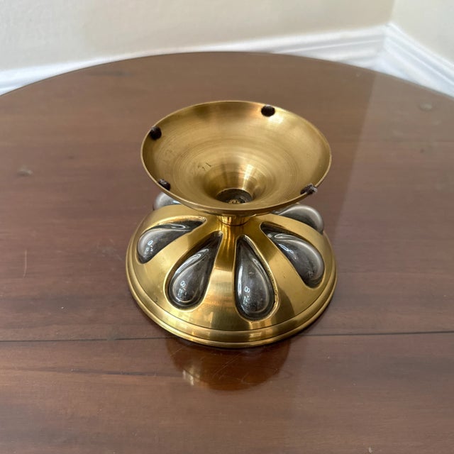 Mid Century Decorative Brass & Glass Bowl For Sale - Image 4 of 7