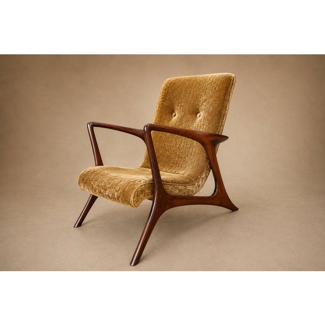 Vladimir Kagan Lounge Chair in Brazilian Rosewood & Velvet, Brazil, 1958 For Sale - Image 13 of 18