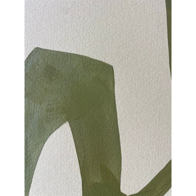 Abstract minimalist acrylic painting on French hand crafted cotton paper. Framed in a gold frame. All works on paper are...