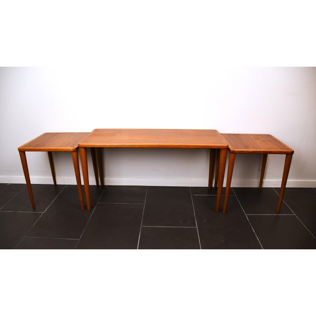 Yngve Ekström Swedish Modern Cubus Nesting Tables in Teak by Yngve Ekström for Källemo AB, 1950s, Set of 3 For Sale - Image 4 of 13