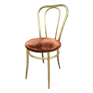 1970s Brass Side Chair Thonet Style – Made in Italy For Sale