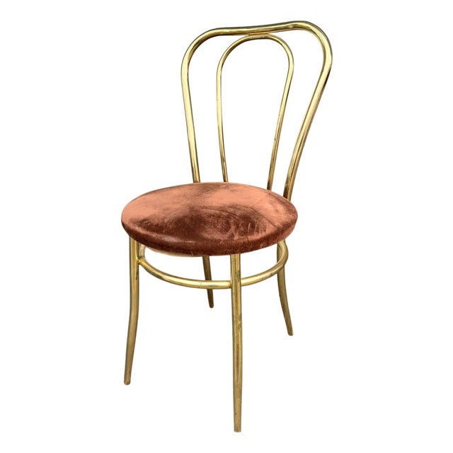 1970s Brass Side Chair Thonet Style – Made in Italy For Sale