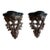 1970s Pair of Brown and Black Wooden Wall Sconces/Bracket For Sale