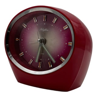 Red Alarm Clock by Rhythm, Japan, 1960s For Sale