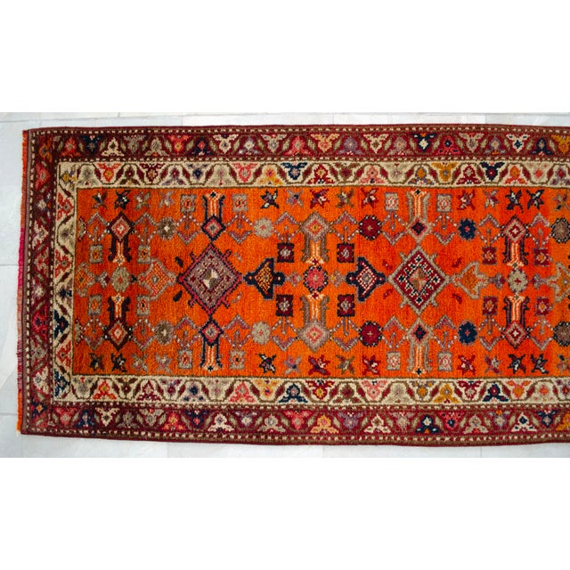 Hand-Knotted Turkish Runner Rug Extra Long Hallway Decor Stair Runner - 2′9″ × 17′7″ For Sale - Image 12 of 17