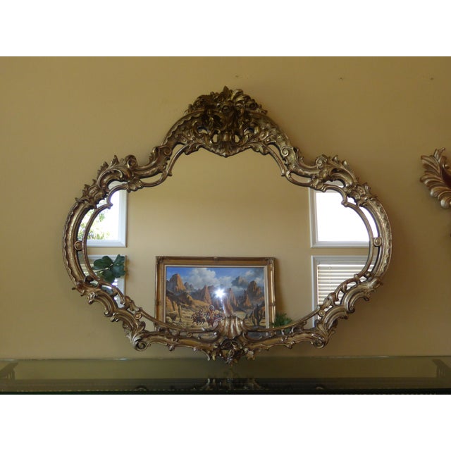 French Provincial Rococo Gold Ornate Wall Mantle Mirror Chairish