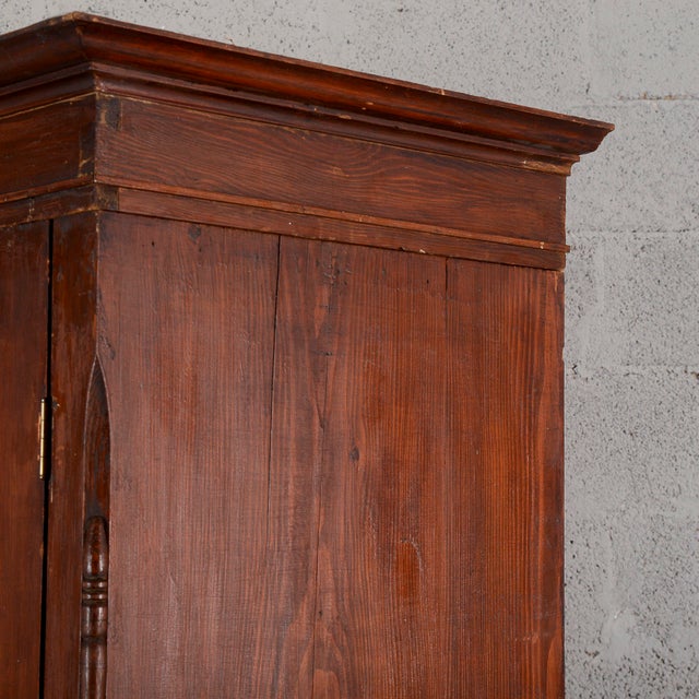 Antique 19th Century Two-door Wardrobe in Solid Fir, Italy For Sale - Image 17 of 18