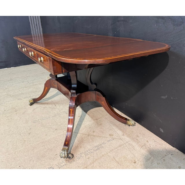 Georgian Inlaid Mahogany Sofa Table, 1820 For Sale - Image 9 of 18