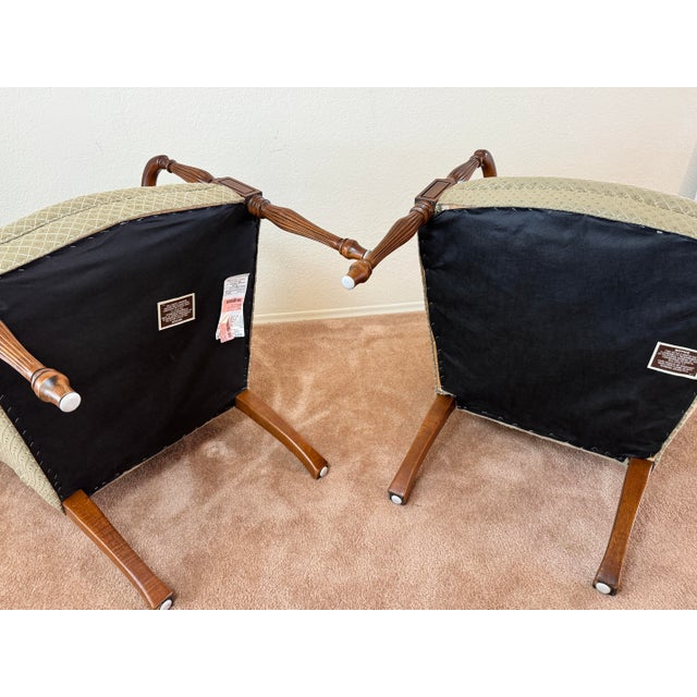 Pair of Sam Moore Classic French Exposed Wood Armchairs For Sale In San Diego - Image 6 of 9