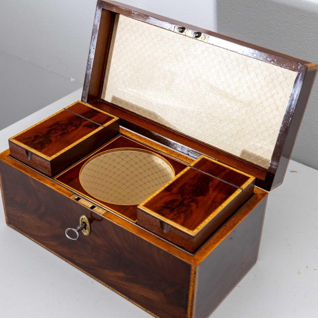 Neoclassical Mahogany Tea Chest, probably England, circa 1830 For Sale - Image 3 of 10